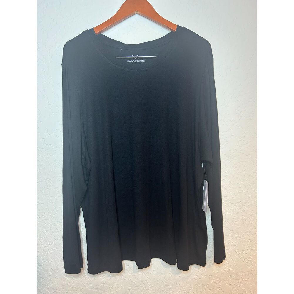 NWT Magaschoni Woman 3X Black Modal Stretch Long Sleeve Tunic Top MSRP $68